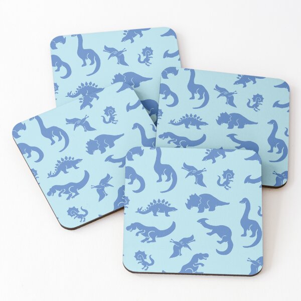Item preview, Blue dinos repeat pattern designed and sold by kspfeif.