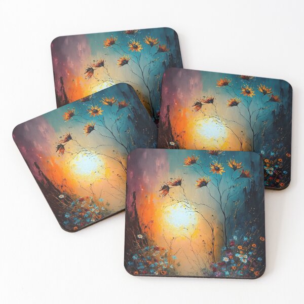 Item preview, Blooming Wild Flowers With A Misty Sun - 2 - Oil Painting designed and sold by Mitch-Angelo.