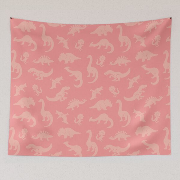 Item preview, Pinky peach dinos repeat pattern designed and sold by kspfeif.
