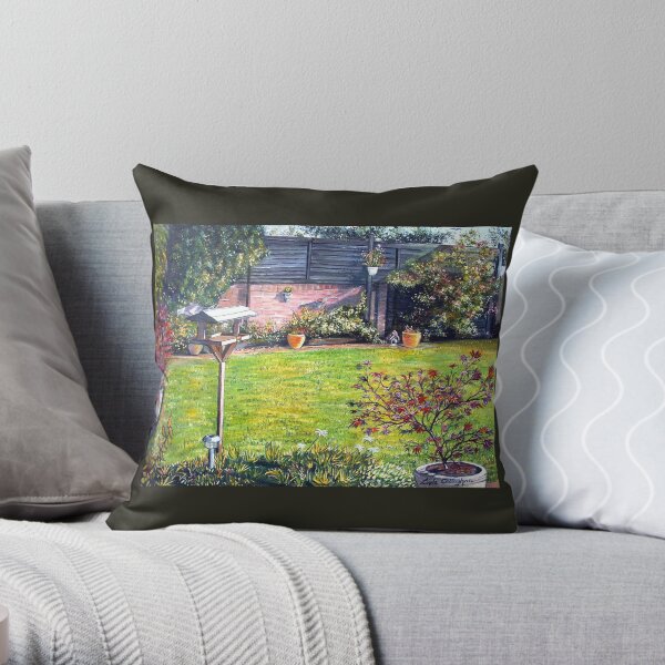 A Welsh Garden Throw Pillow