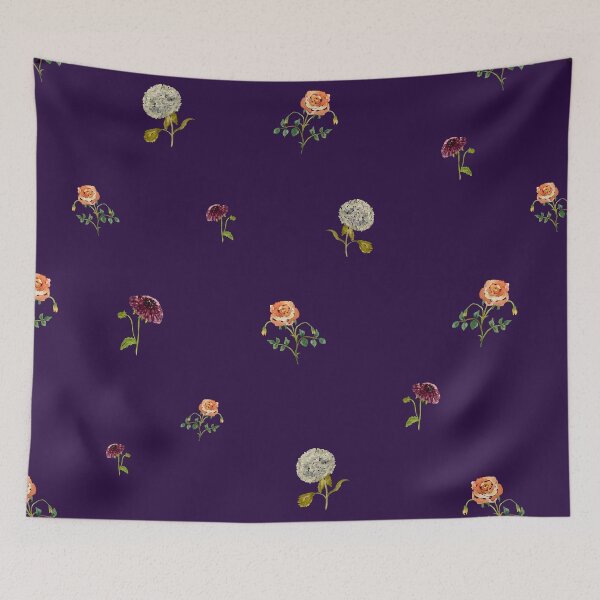 Artikelvorschau, Dahlia hydrangea rose pattern cute a watercolor violet entworfen und verkauft von Yana Mustafina | Boho Soulful Designs.