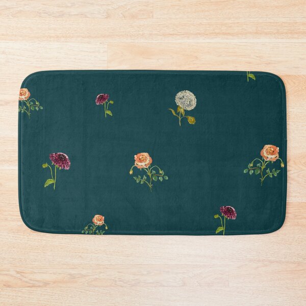 Aperçu de l'œuvre Dahlia hydrangea rose pattern cute a watercolor turquoise créée et vendue par Yana Mustafina | Boho Soulful Designs.