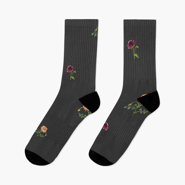 Item preview, Dahlia hydrangea rose pattern cute a watercolor grey designed and sold by Yana Mustafina | Boho Soulful Designs.