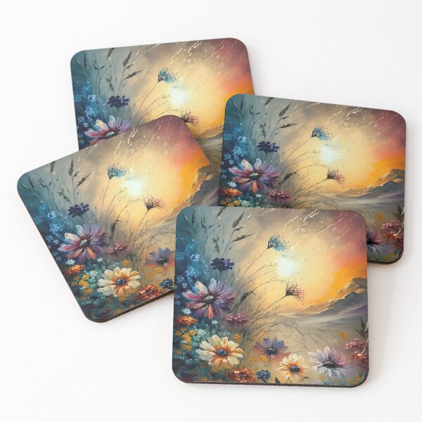 Item preview, Blooming Wild Flowers With A Misty Sun - 4 - Oil Painting designed and sold by Mitch-Angelo.