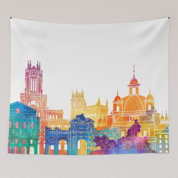 Item preview, Madrid landmarks watercolor poster designed and sold by paulrommer.