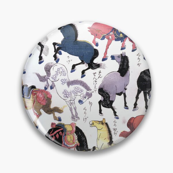 Item preview, Utagawa Hiroshige Japanese Woodblock  Hiroshige II Horses designed and sold by TeeARTHY.