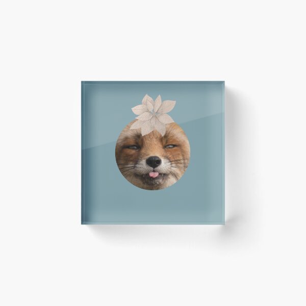 Item preview, Fox and Floral Watercolor, Funny Red Fox Face, Cute Red Fox Cub, Foxcub designed and sold by Flowerartlovers.