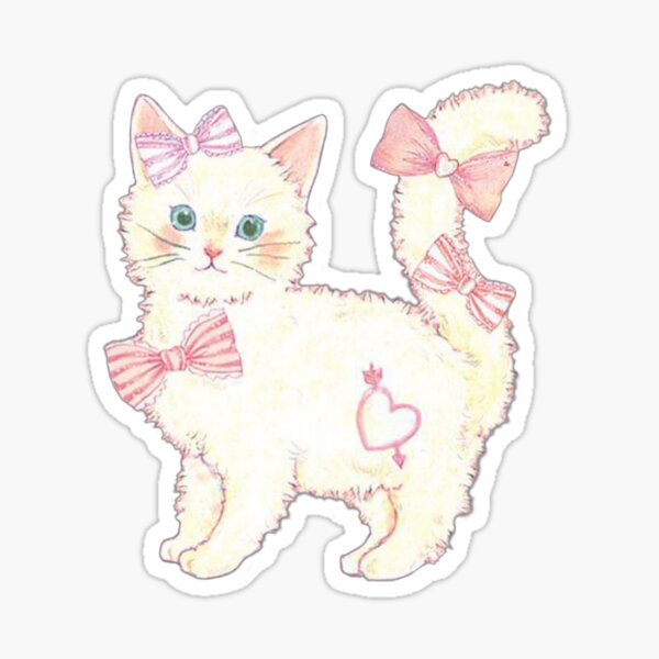 Artikel-Vorschau von Vintage Katze mit rosa Schleifen, designt und verkauft von Pixiedrop.