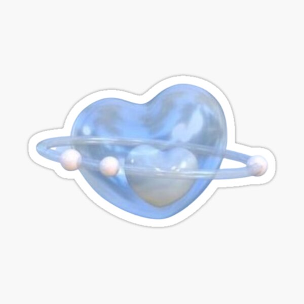 cyber blue heart y2k pinterest sticker gorpcore Sticker for Sale by  sersidom