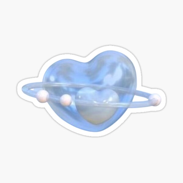 cyber blue heart y2k pinterest sticker gorpcore Sticker for Sale