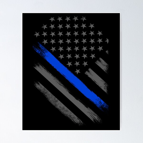 Thin Blue Line Police American Flag Distressed Skull Poster for Sale by  Chandler Milillo