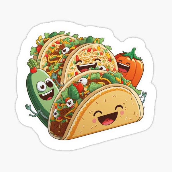 Item preview, Happy Tacos 5 | Colorful Cartoon Love designed and sold by Sunchaser World.