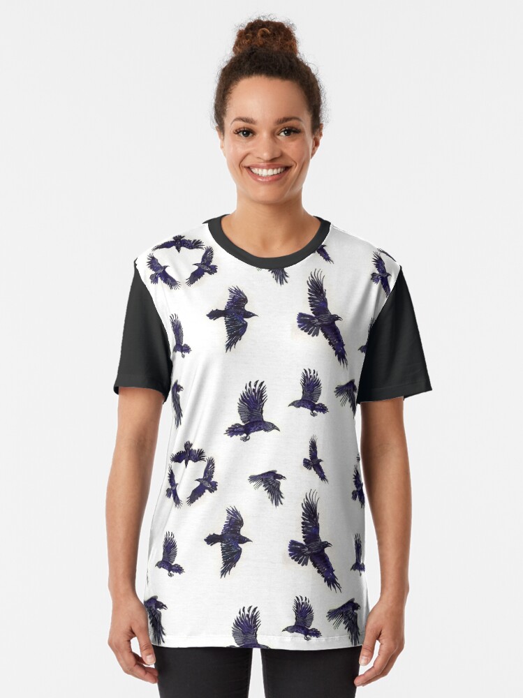 Alternate view of flock of ravens Graphic T-Shirt