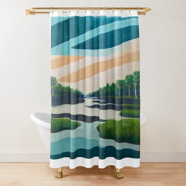 Blue And Black Shower Curtains for Sale