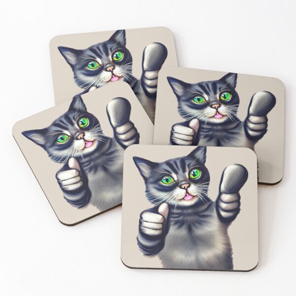 Item preview, Cat with thumbs up artwork designed and sold by Nakumis-shop.