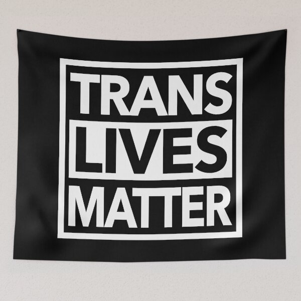 Item preview, Trans Lives Matter  (square white) designed and sold by Thelittlelord.