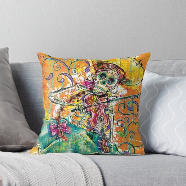 Item preview, Day of the Dead Día Day Los Muertos Calavera Fiddle Player designed and sold by pointblankart.