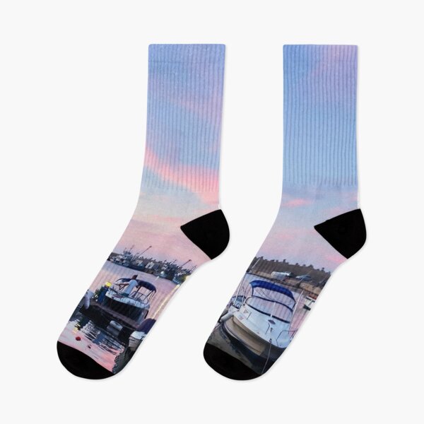 Item preview, boats in the harbor at sunset designed and sold by danielpanainte.