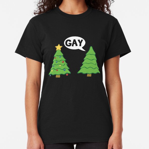 Gay Christmas Tree Funny Xmas Holiday Classic T-Shirt