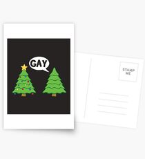 Gay Christmas Tree Funny Xmas Holiday Postcards