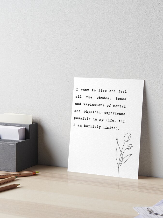 Sylvia Plath Quote- The Bell Jar Art Board Print for Sale by erinaceous