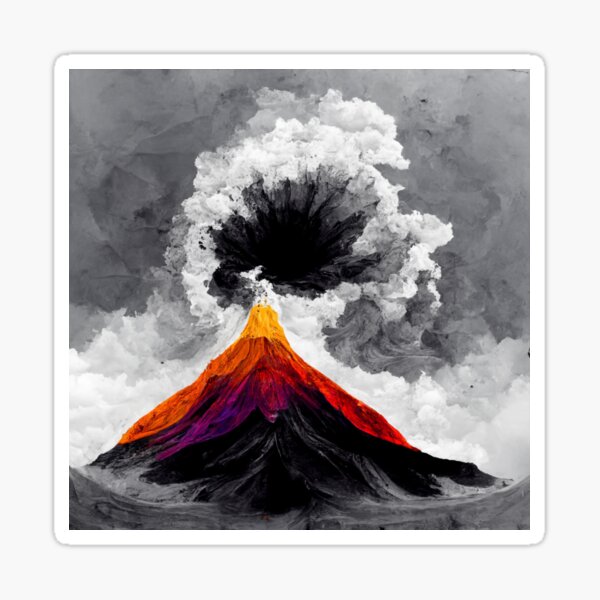 “Volcano as an emotion” Sticker for Sale by artfullyprompt | Redbubble