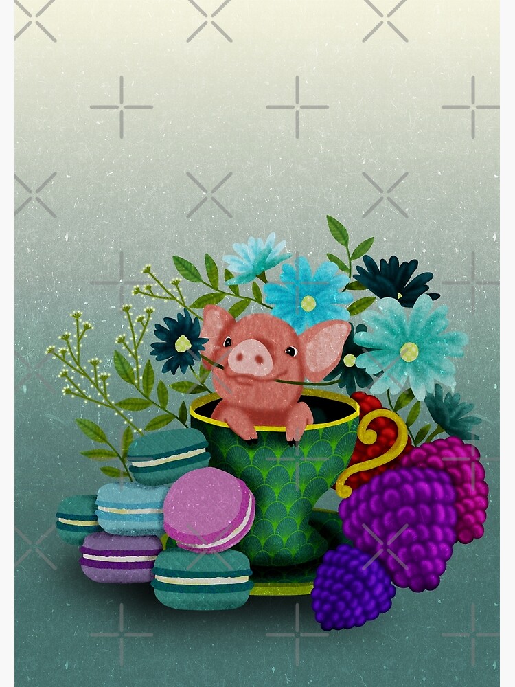 "Cute Teacup Pig" Poster for Sale by mikaylart Redbubble
