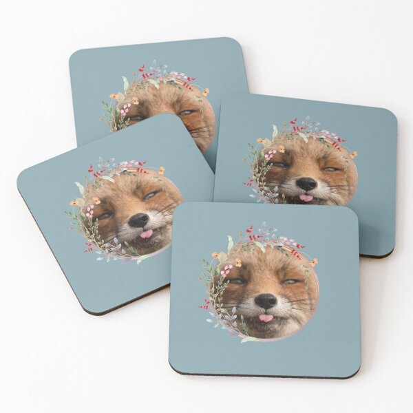 Item preview, Fox and Floral Watercolor, Funny Red Fox Face, Cute Red Fox Cub, Foxcub designed and sold by Flowerartlovers.