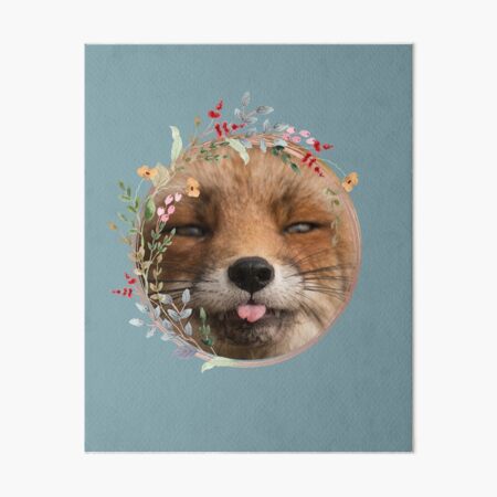 Item preview, Fox and Floral Watercolor, Funny Red Fox Face, Cute Red Fox Cub, Foxcub designed and sold by Flowerartlovers.