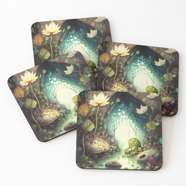 Item preview, Magical Cavern Oasis Fantasy Illustration designed and sold by peachycrossing.