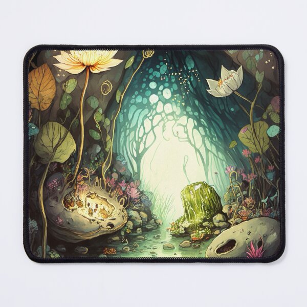 Item preview, Magical Cavern Oasis Fantasy Illustration designed and sold by peachycrossing.