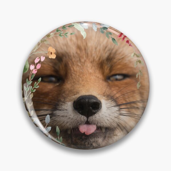 Item preview, Fox and Floral Watercolor, Funny Red Fox Face, Cute Red Fox Cub, Foxcub designed and sold by Flowerartlovers.