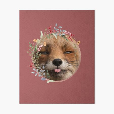 Item preview, Fox and Floral Watercolor, Funny Red Fox Face, Cute Red Fox Cub, Foxcub designed and sold by Flowerartlovers.
