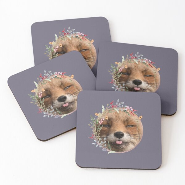 Item preview, Fox and Floral Watercolor, Funny Red Fox Face, Cute Red Fox Cub, Foxcub designed and sold by Flowerartlovers.