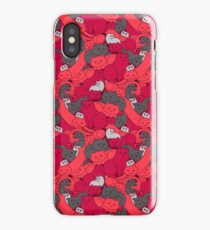 Purrrfect Pattern (Red) iPhone Case