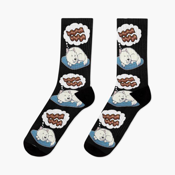 Item preview, Samoyed dreaming about Bacon designed and sold by DoggieDelights.