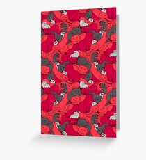 Purrrfect Pattern (Red) Greeting Card