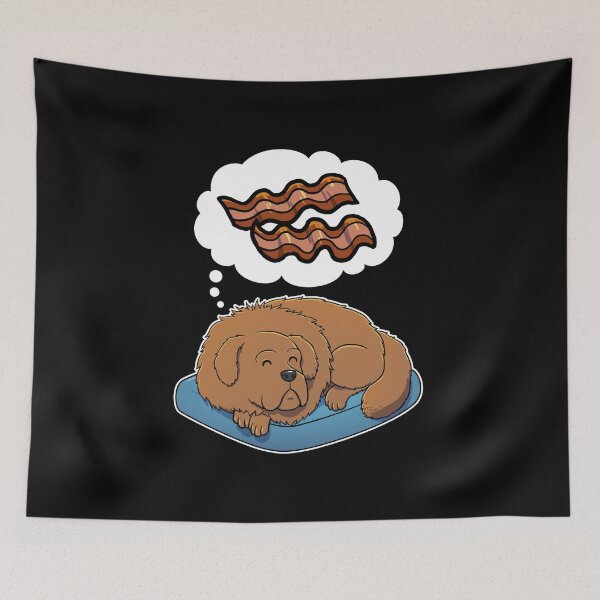 Item preview, Tibetan Mastiff dreaming about Bacon designed and sold by DoggieDelights.