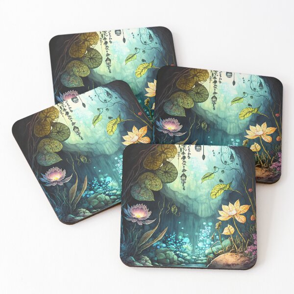 Item preview, Magical Cavern Oasis Fantasy Illustration designed and sold by peachycrossing.