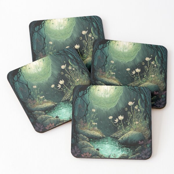 Item preview, Magical Cavern Oasis Fantasy Illustration designed and sold by peachycrossing.