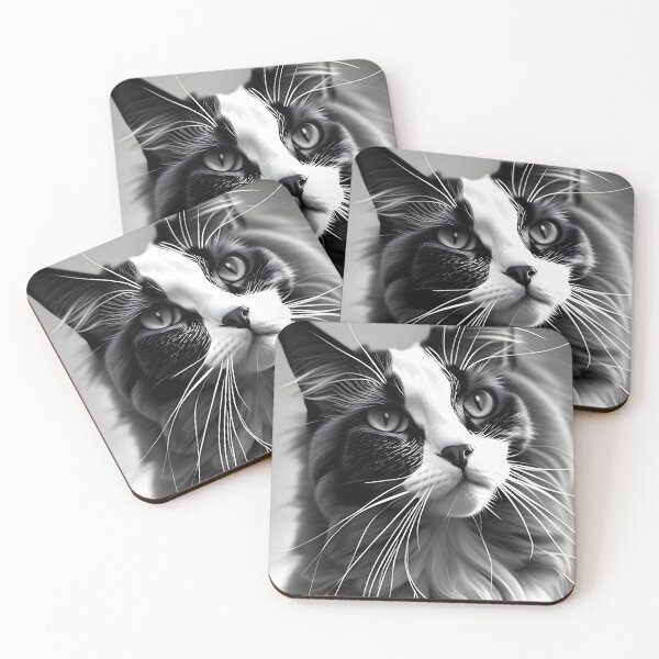 Item preview, Black and White Cat - Modern Digital Art designed and sold by Ai-michiart.