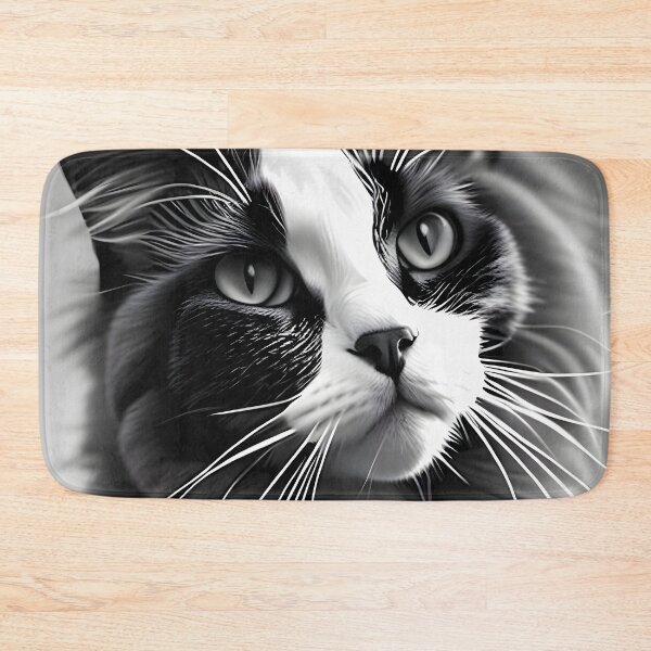 Item preview, Black and White Cat - Modern Digital Art designed and sold by Ai-michiart.