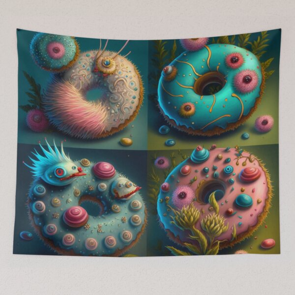 Item preview, Botanical Donuts in pinks and greens designed and sold by artfullyprompt.