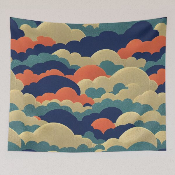 Item preview, Colorful Clouds with Retro Colors designed and sold by Fragpop.