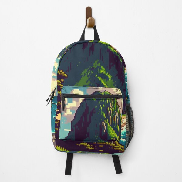 Item preview, Hawaiian Landscape Pixel Art Island Mountains designed and sold by peachycrossing.