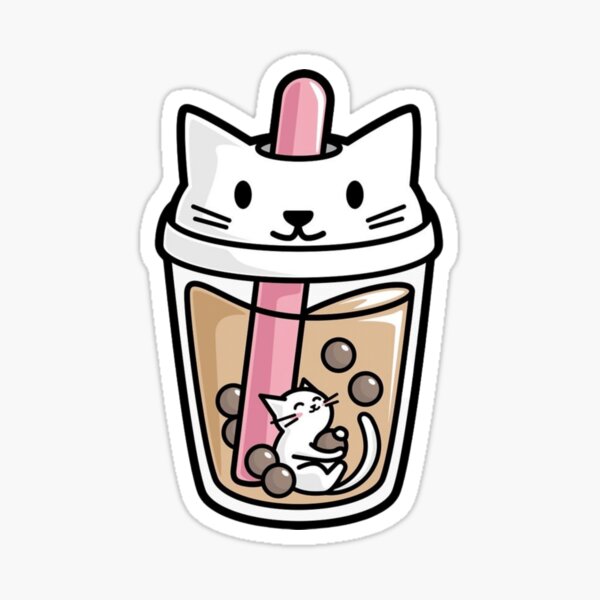 Item preview, cat boba tea bubble tea anime kawaii designed and sold by AME ⭐⭐⭐⭐⭐.