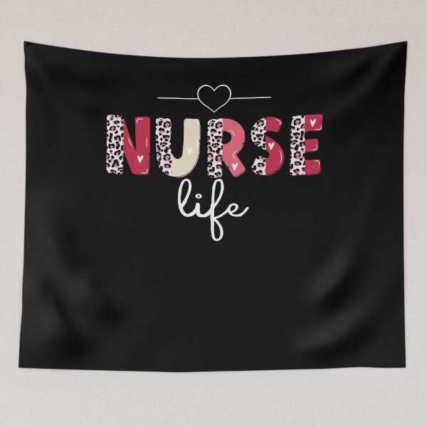 Item preview, Valentines Heart Leopard Letter Cute Nurse Life  designed and sold by xteamdesign.