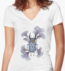 Ginkgo (Light Background) Women's Fitted V-Neck T-Shirt