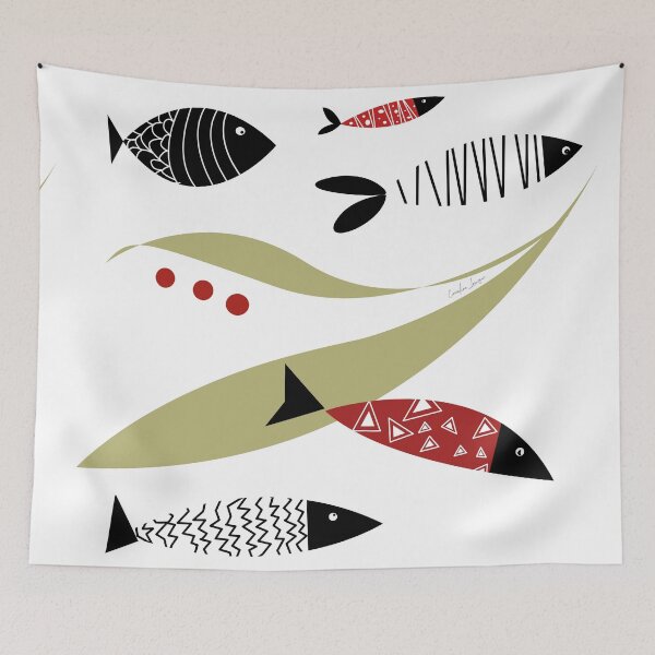 Item preview, Retro 50’s ocean scene for wild open water swimmers, deep sea divers.  Caroline Laursen Original designed and sold by Caroline Laursen.