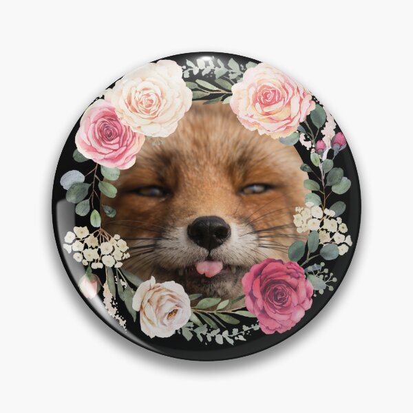Item preview, Fox and Floral Watercolor, Funny Red Fox Face, Cute Red Fox Cub, Foxcub designed and sold by Flowerartlovers.